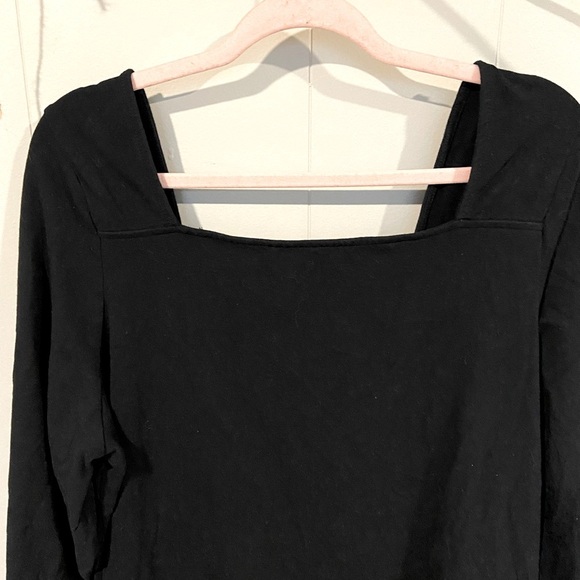 Torrid 4 Curve Square Neckline Casual Body con Black Midi Long Sleeve Dress - Picture 7 of 7